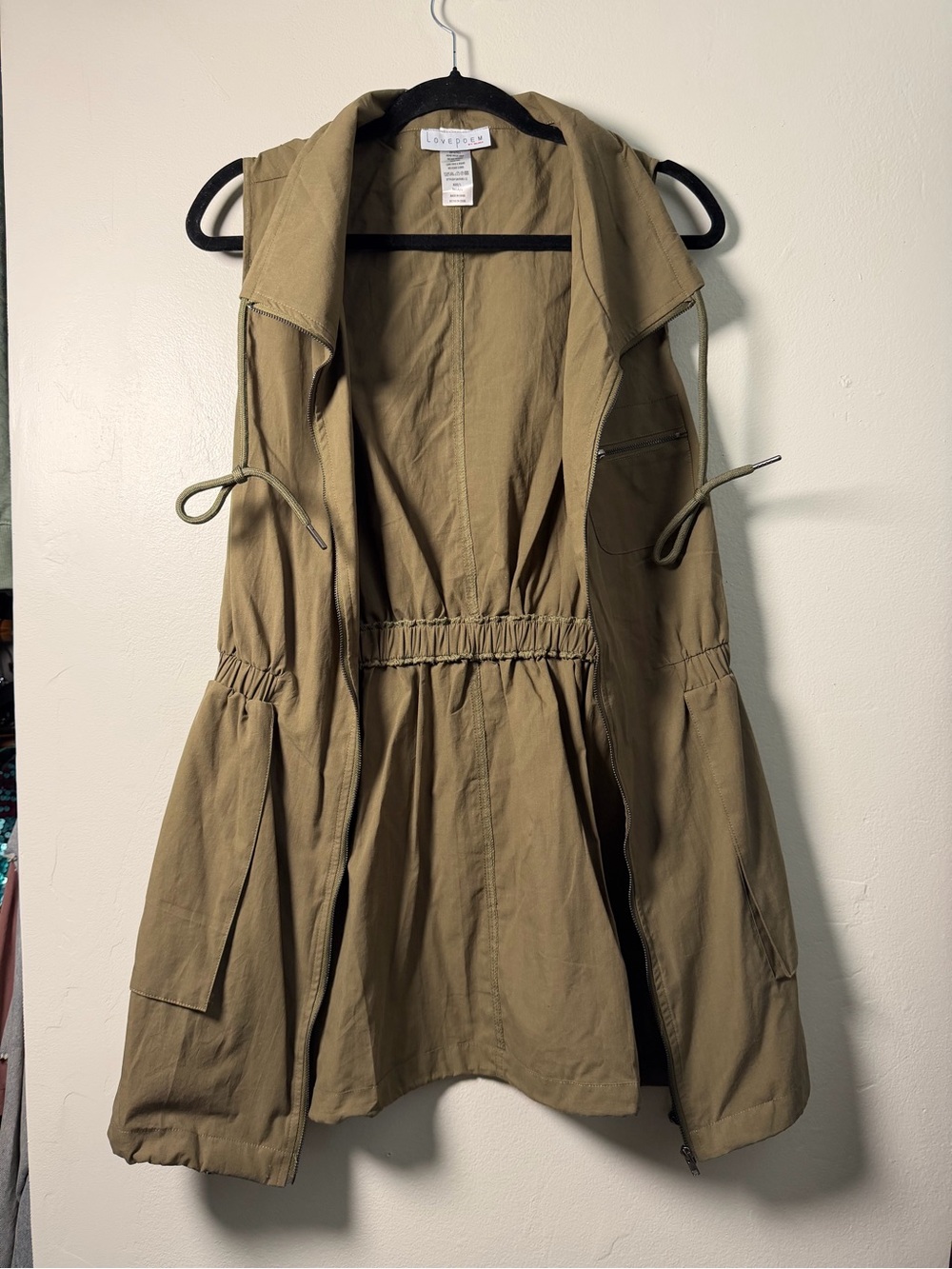 Sleeper Utility Drawstring Anorak Vest - Olive